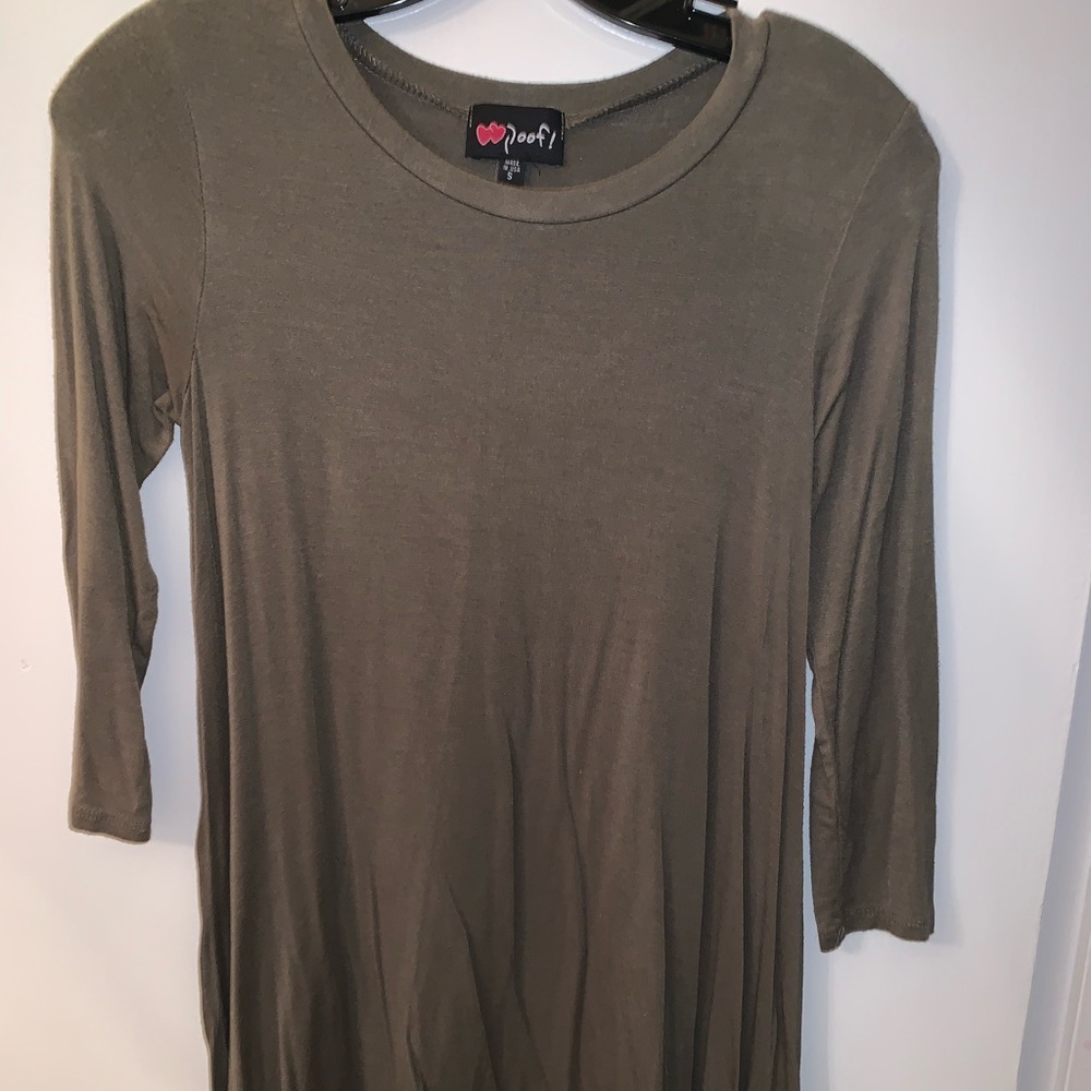 Dark green long sleeve t- shirt dress!
